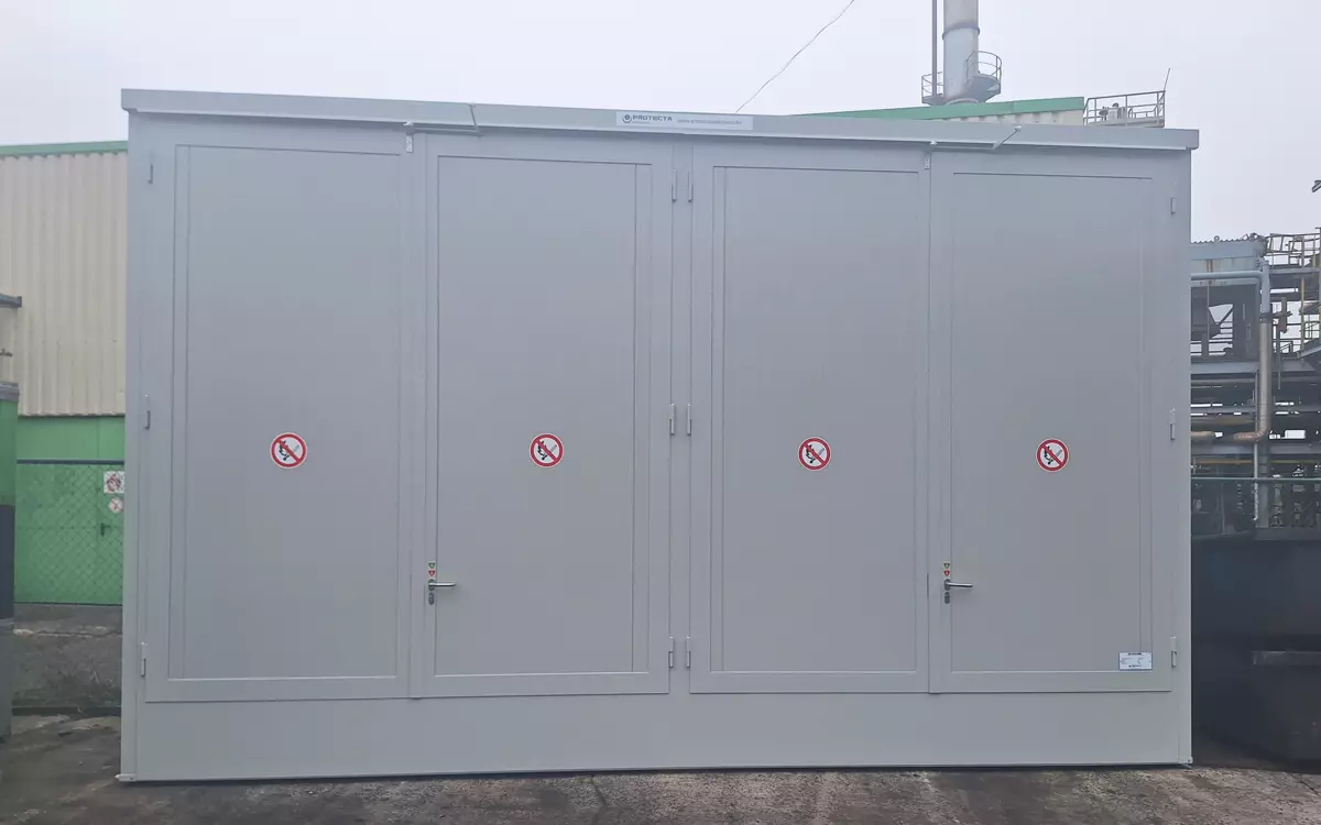 Brandwerende opslagcontainer voor IBC's