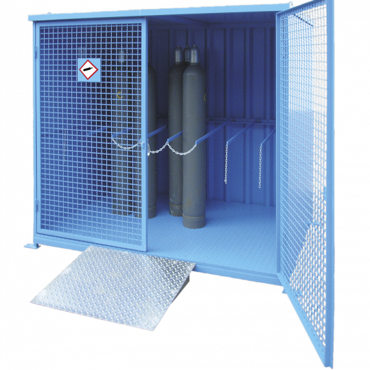 Gasflessencontainer met vloer - Protecta Solutions